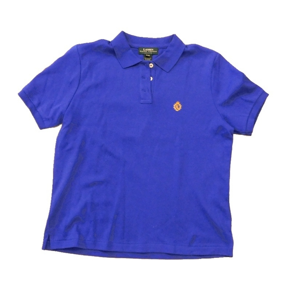 LAUREN RALPH LAUREN WM PM BLU/PURPL CREST POLO - Picture 4 of 5